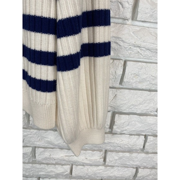 TALBOTS V-Neck Striped cotton Cardigan Size Medium - Picture 2 of 6